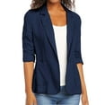 thumbnail image 1 of LEBONYARD Women Blazers Clearance,Women's Casual Lightweight Blazer Jacket Suits Save up under 50%,Fashion Women Turn Down Collar 3/4 Sleeve Casual Coat Cardigan Blouse Dark Blue XXXXXL, 1 of 6