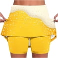 thumbnail image 1 of LEBONYARD Women High Waisted Pleated Skirts with Bottom Shorts,Women's New Color Oktoberfest Print Mid-waist Skirt Pants Sports Shorts Bottoming Skirt Pants Yellow XXL, 1 of 5