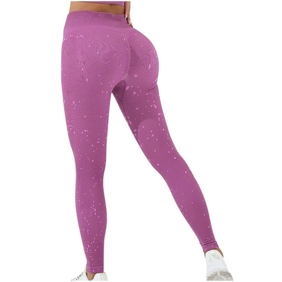 LEBONYARD Women's Active Fit Mid Rise Leggings,Women's Pants Elastic Waist,Women's Seamless Hip Lift Fitness Running High-waisted Yoga Pants Hot Pink M