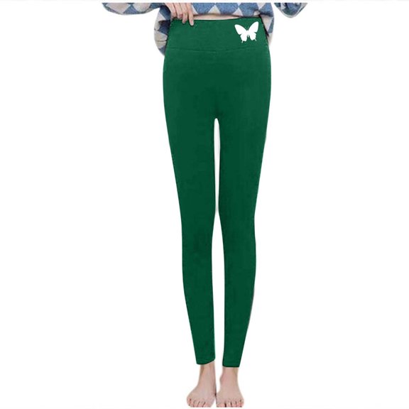 LEBONYARD Women's Elastic High Waisted Solid Colored Comfortable Legging Long Length Casual Winter Keep Warm Pants,Sizes S-2XL