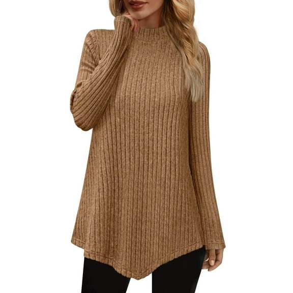 LEBONYARD Women's Fashion Round Neck Solid Long Sleeve Casual Soft Loose Fit 2025 Fall Winter Sweatshirts