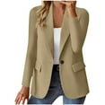 thumbnail image 1 of LEBONYARD Women's Fashion Solid Button Pocket Suit Coat Long Sleeve Casual Coat Jacket, 1 of 6