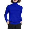 thumbnail image 1 of LEBONYARD Women's Fashion Standing Collar Solid Color Pullover Sweaters Casual Lightweight Long Sleeve Classic Loose Fit Ladies Fall Winter Turtleneck, 1 of 2