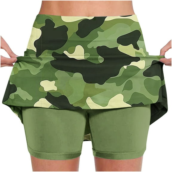 LEBONYARD Women's High-Slit Yoga Skirt Shorts,Women's New Color Mid-waist Skirt Pants Sports Shorts Bottoming Skirt Pants Green M