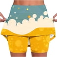 thumbnail image 1 of LEBONYARD Women's High Waisted Tennis Skirts,Women's New Color Oktoberfest Print Mid-waist Skirt Pants Sports Shorts Bottoming Skirt Pants Yellow L, 1 of 5