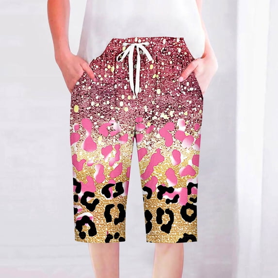 LEBONYARD Women's Hike Shorts,Women's Shorts for Everyday Comfort,Women Shorts Casual Pants Straight Leg Drawstring Elastic Waist Loose Comfy Pants with Pockets Pink S