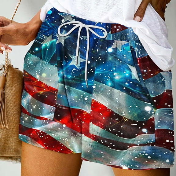 LEBONYARD Women's Hike Shorts,Women's Shorts for Everyday Comfort,Women's Summer Printed Pocket Bandage Shorts Casual Pants Multicolor XXL