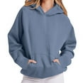thumbnail image 1 of LEBONYARD Women's Hoodies Big Pocket Front Pull over Sweatshirts Long Sleeve Solid Casual Loose Fit 2025 Fall Winter Outfits, 1 of 6