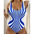 thumbnail image 1 of LEBONYARD Women’s Lightweight One-Piece Swimsuit:Breathable & Comfortable,Women's Color Block Fashion Shoulder Straps Backless Bikinis Sets Blue S, 1 of 5
