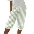 thumbnail image 1 of LEBONYARD Women's Lounge Capris Comfort,Fashion Womens Casual Stripe Elastic Loose Shorts Straight Wide Leg Trousers with Pocket Half Shorts Pants Mint Green XL, 1 of 4