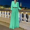 thumbnail image 1 of LEBONYARD Women's Overalls in Solid Color with Pockets,Woman Fashion Sequin Solid Color Splice V- Sleeve Long Sleeve Jumpsuit Long Pants Mint Green S, 1 of 6
