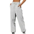 thumbnail image 1 of LEBONYARD Women's Pants Elastic Waist,Womens Pants Clearance under $10,Ladies' Solid Color Casual Leg Binding Loose Casual Sports Sweatpants Long Pants Gray M, 1 of 6