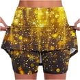 thumbnail image 1 of LEBONYARD Women's Quick-Dry Performance Yoga Skort,Women's New Color Mid-waist Skirt Pants Sports Shorts Bottoming Skirt Pants Gold XL, 1 of 5