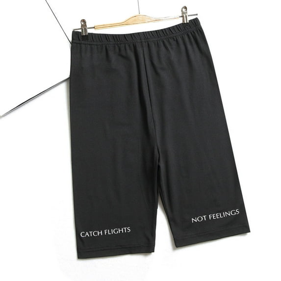 LEBONYARD Women's Running Shorts High Waisted,Women's Shorts for a Fresh and Modern Style,Womens Printed Elastic Waist Pants 5point Yoga Pants Black M