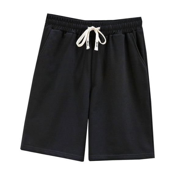 LEBONYARD Women's Running Shorts High Waisted,Women's Shorts in Soft Fabrics,Women's Summer Solid Pocket Home Casual Sports Shorts Black XXXL