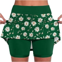 LEBONYARD Women's Seam-Free Comfort Yoga Skort,Women Solid Color Bottom Pants Floral Skirt Medium Waist Skirt Pants Sports Shorts Bottom Skirt Green S