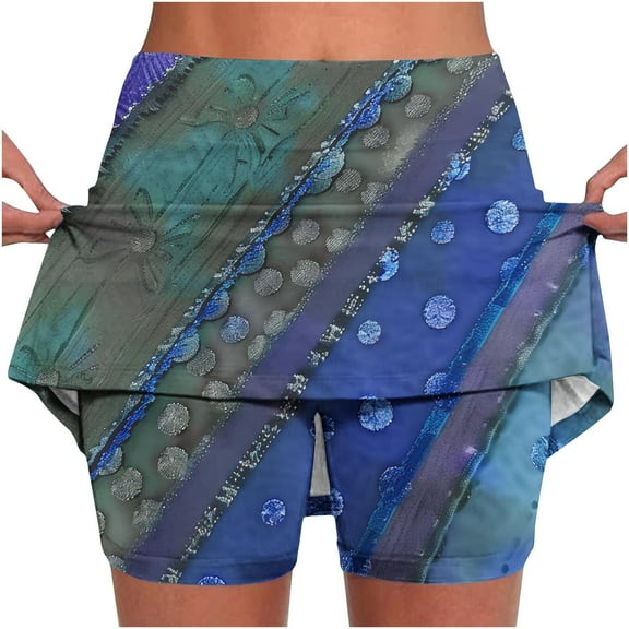 LEBONYARD Women's Seam-Free Comfort Yoga Skort,Women's New Color Mid-waist Skirt Pants Sports Shorts Bottoming Skirt Pants Multicolor XXL