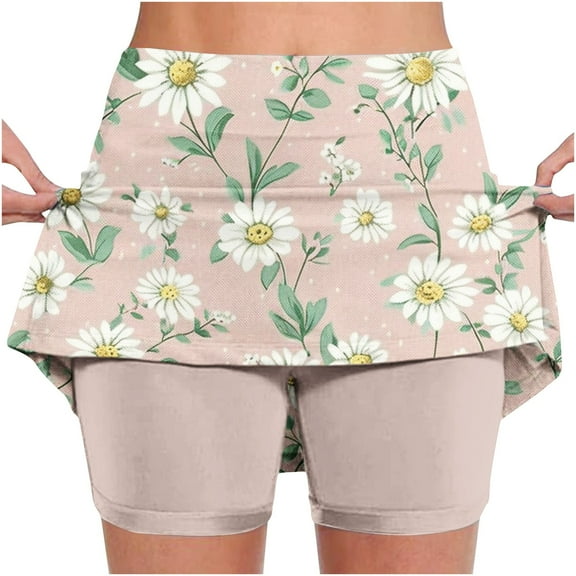 LEBONYARD Women's Seamless Comfort Yoga Skort,Women's New Color Mid-waist Skirt Pants Sports Shorts Bottoming Skirt Pants Pink XXL