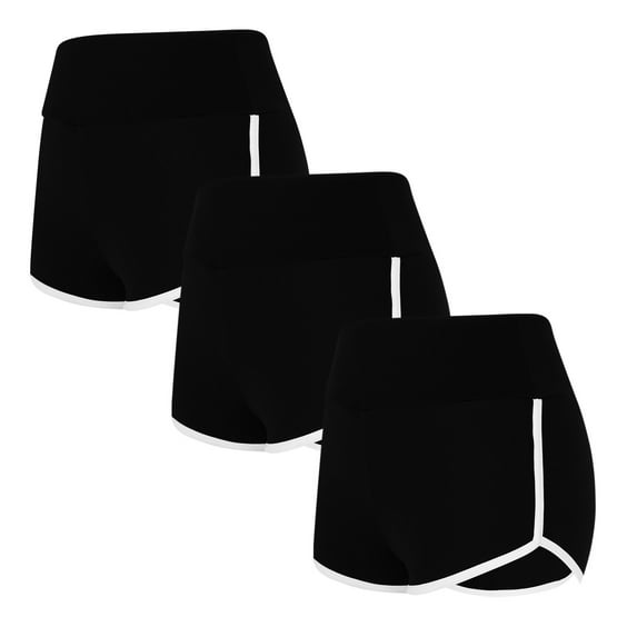 LEBONYARD Women's Shorts with Adjustable Waistbands,Summer Solid Color Shorts for Women Casual Loose Comfy Elastic Waist Yoga Athletic Short Pants Trendy Beach Shorts Black XXL