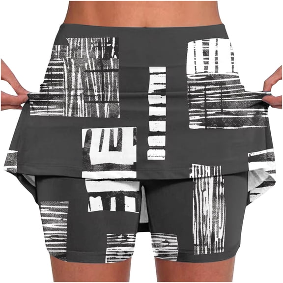 LEBONYARD Women's Shorts Elastic Waist Tennis Skirts,Women's High-Performance Yoga Skort,Women's New Color Mid-waist Skirt Pants Sports Shorts Bottoming Skirt Pants Black XXXXL