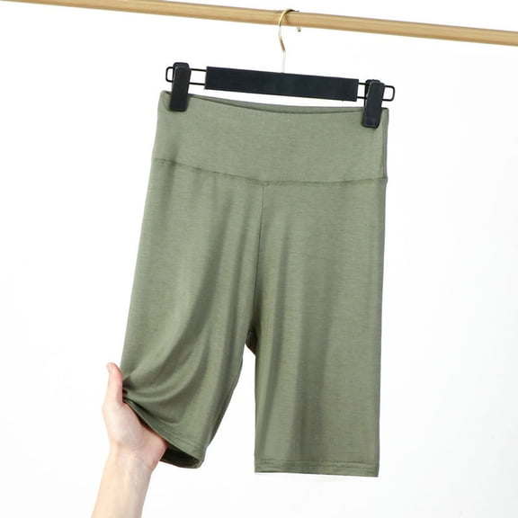 LEBONYARD Women's Shorts Wide Leg,Women's Shorts for a Stylish Look,Women's Casual Fashion Solid Color High Waist Leggings Thin Shorts Three-quarter Pants Home Pants Army Green XL