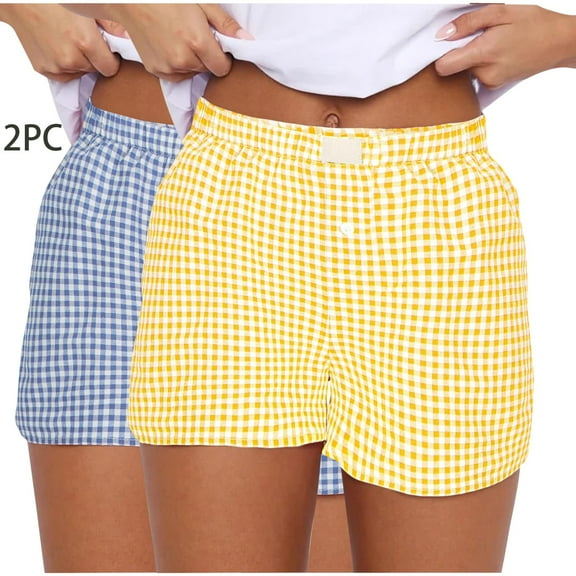 LEBONYARD Women's Shorts for a Fresh Look,Women Cute Comfortable Elastic Waist Bottom New Fashion Print Casual Short Pants Yellow XXXL