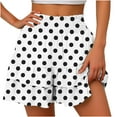 thumbnail image 1 of LEBONYARD Women's Shorts for a Fresh Look,Women's Summer Solid Color High Waisted Shorts with Floral Pleated Hem Casual Shorts White M, 1 of 5