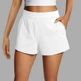 thumbnail image 1 of LEBONYARD Women's Shorts in Cute Patterns,Women Summer Solid Color Shorts Side Zipper with Pockets White L, 1 of 8