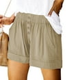 thumbnail image 1 of LEBONYARD Women's Shorts in Lightweight and Comfortable Materials,Women's Summer Solid Pocket Casual Sports Shorts Khaki XXXL, 1 of 7