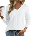 thumbnail image 1 of LEBONYARD Women's Trendy V Neck Solid Colored Chic Striped Pullover Sweaters Casual Long Sleeve Lightweight Casual Fall Winter Warm Fitting Sweater, 1 of 9