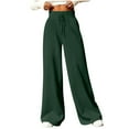 thumbnail image 1 of LEBONYARD Women's Staight Leg Elastic High Waist Drawstring Sweatpants Casual Solid Wide Leg Long Loose Fit Pants, 1 of 6
