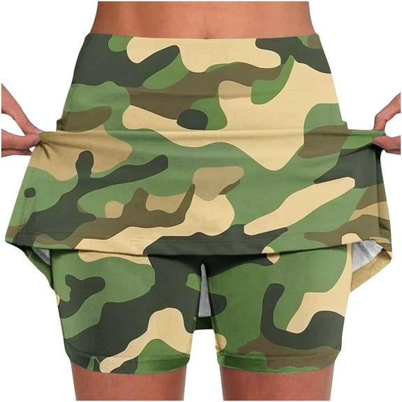 LEBONYARD Women's Summer Pleated Tennis Skirts,Women's New Color Mid-waist Skirt Pants Sports Shorts Bottoming Skirt Pants Green S