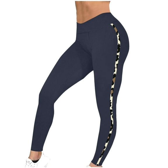 LEBONYARD Women's Tie Dye Tights Elastic Waist,Women's Christmas Printed Leggings Yoga Casual Pants Navy S