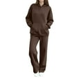 thumbnail image 1 of LEBONYARD Women's Trendy Clearance Sweatshirts And Sweatpants Sets Hooded Pullover Long Sleeve Warm Sweatshirts And Long Loose Sweatpants,Sizes S-2XL, 1 of 9