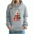 thumbnail image 1 of LEBONYARD Women's Trendy Drawstring Hooded Chic Christmas Printed Long Sleeve Pocekt Sweatshirts Casual Loose Warm Fit Ladies Christmas Sweatshirts, 1 of 6