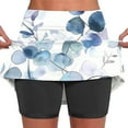 thumbnail image 1 of LEBONYARD Women's Trendy Layered Yoga Skirt Shorts,Women's Summer Leaf Print Pleated Tennis Skirts Stretchy Yoga Fake Two Piece Shorts Skirt White XL, 1 of 7