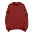 thumbnail image 1 of LEBONYARD Women's Trendy Plus Size Round Neck Solid Colored Long Sleeve Pullover Velvet Sweatshirts Casual Crew Neck Loose Fitting Sweatshirts, 1 of 8