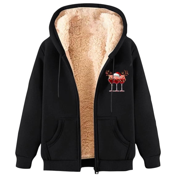 LEBONYARD Women's Trendy Plus Size Zipper Fuzzy Drawstring Hoodie Thicken Fleece Liner Comfy Solid Colored Long Sleeve Casual Loose Warm Jacket Coat