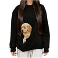 thumbnail image 1 of LEBONYARD Women's Trendy Round Neck Hoodless Chic Fashionable Puppy Printed Long Sleeve Solid Color Loose Fit Pullover Casual Pocket Sweatshirt, 1 of 6
