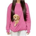 thumbnail image 1 of LEBONYARD Women's Trendy Round Neck Hoodless Chic Fashionable Puppy Printed Long Sleeve Solid Color Loose Fit Pullover Casual Pocket Sweatshirt, 1 of 6