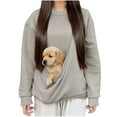 thumbnail image 1 of LEBONYARD Women's Trendy Round Neck Hoodless Chic Fashionable Puppy Printed Long Sleeve Solid Color Loose Fit Pullover Casual Pocket Sweatshirt, 1 of 6