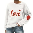 thumbnail image 1 of LEBONYARD Women's Trendy Round Neck Multiple Valentine's Day Printed Long Sleeve Loose Warm Fitting Casual Fashion Regular Pullover Sweatshirts, 1 of 5