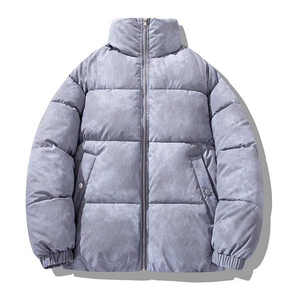 LEBONYARD Women's Trendy Size Plus Zipper Stand-Up Collar Solid Colored Long Sleeve Parkas Casual Loose Warm Fitting Double Pocket Outwear Jackets