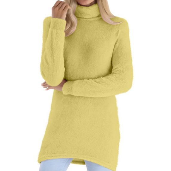 LEBONYARD Women‘s Trendy Turtleneck Fleece Chic Soft Fuzzy Solid Colored Long Sleeve Comfortable Loose Warm Casual Ladies Cute Pullover Tops