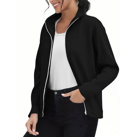 LEBONYARD Women's Trendy Zipper Suede Collar Hooded Solid Color Smooth Soft Touching Long Sleeve Jacket Coat Casual Fall Winter Outerweawr Coat