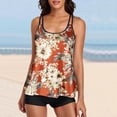 thumbnail image 1 of LEBONYARD Women's Two Piece Swimwear Fringe Detail Bikini Set Boho Style,Swimsuits for Women Two Piece Bathing Suits Floral Print Tank with Boyshorts Swimming Suits Red XL, 1 of 5