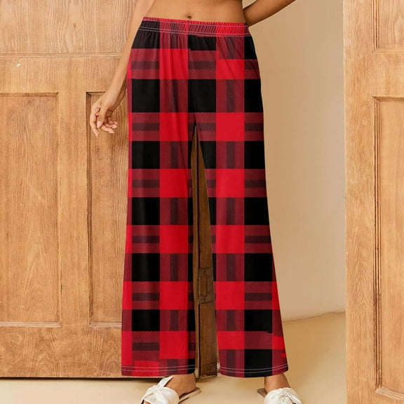 LEBONYARD Women's Wide Leg Pants with Pockets Lightweight,Women's Christmas Printed Fashionable Loose and Comfortable Sleeping Pants Multicolor XXXXXL