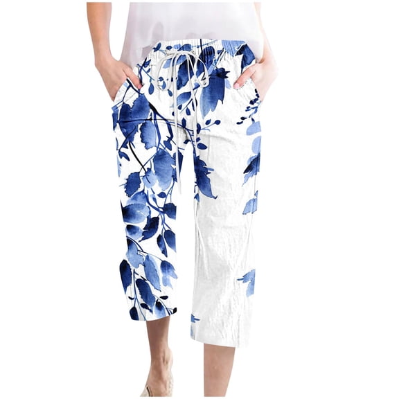 LEBONYARD Women's Wide Leg Pants with Pockets Lightweight,Womens Pants Plus Size,Women Casual Pants Straight Leg Drawstring Elastic Waist Loose Comfy Trousers with Pockets Blue S