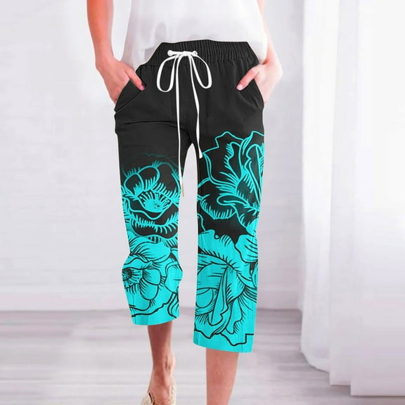 LEBONYARD Women's Wide Leg Trousers,Womens Trousers High Waisted,Women Casual Pants Straight Leg Drawstring Elastic Waist Loose Comfy Trousers with Pockets Multicolor S