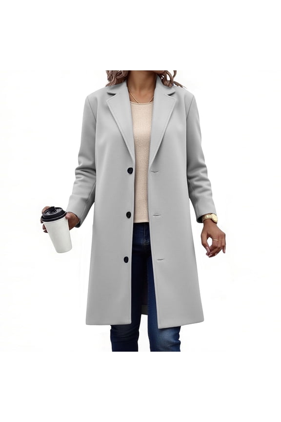 Women's Wool Stand Collar Button Pocket Causal Solid Oversize Thick 2025 Fall Winter Coat